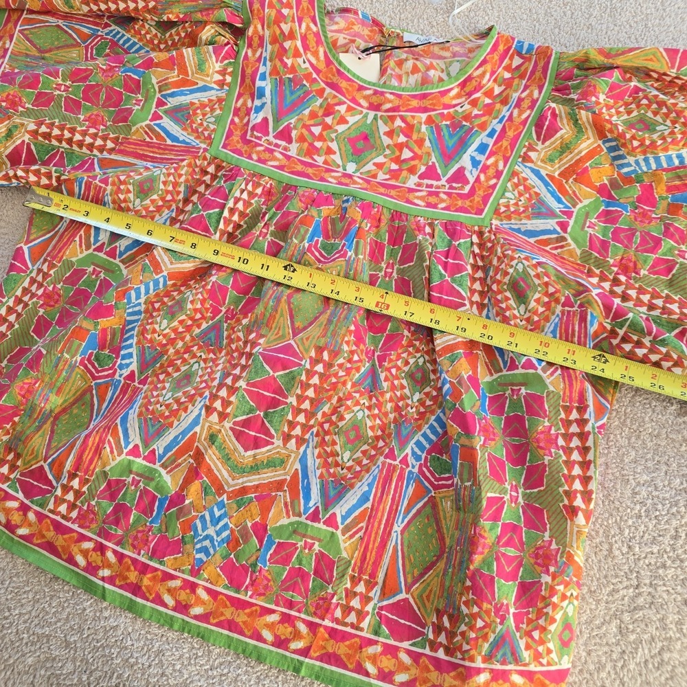 Avara Nadia Multicolor Printed Top Boho-chic Size XL NWT Keyhole Back - Picture 9 of 13